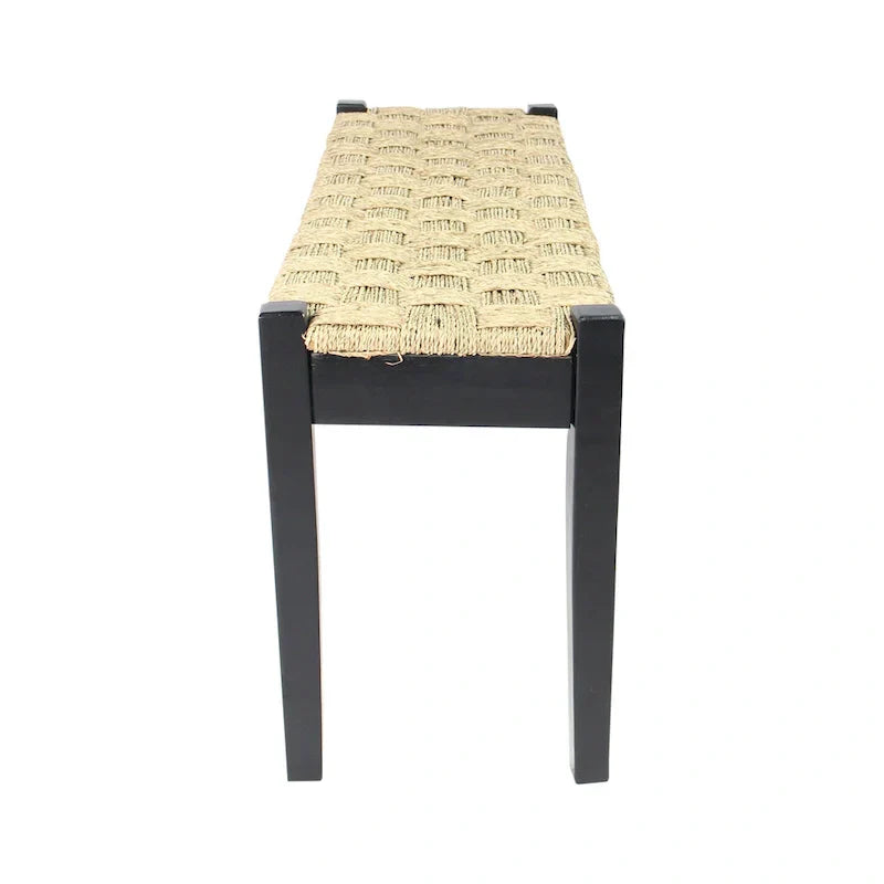 M4H Shambles Solid Wood Indoor Bench with Natural Seagrass - image 4
