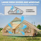 2025 6 Person Inflatable Camping Tent with Pump, 10ft x7ft Glamping Family Tent Easy Setup 4 Season Waterproof Windproof Outdoor Blow Up Tent Luxury Oxford Cabin with Mesh Windows & Doors sgtnighsdesigns - image 4