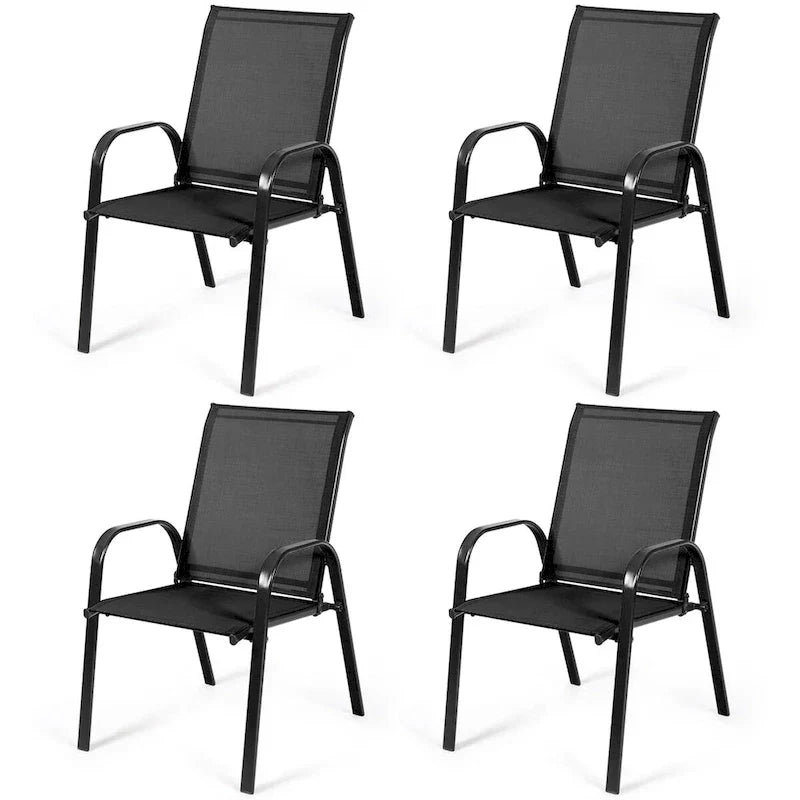 Costway Set of 4 Patio Chairs with Armrests for Garden and Deck - View Details - image 3