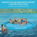 Inflatable Dock Floating Platform 8ft Inflatable Water Hammock Floating Deck for Lake W/Cupholder Round Floating Ring Float Ring Pool Float Raft Lounger Island Platform Pad - image 14