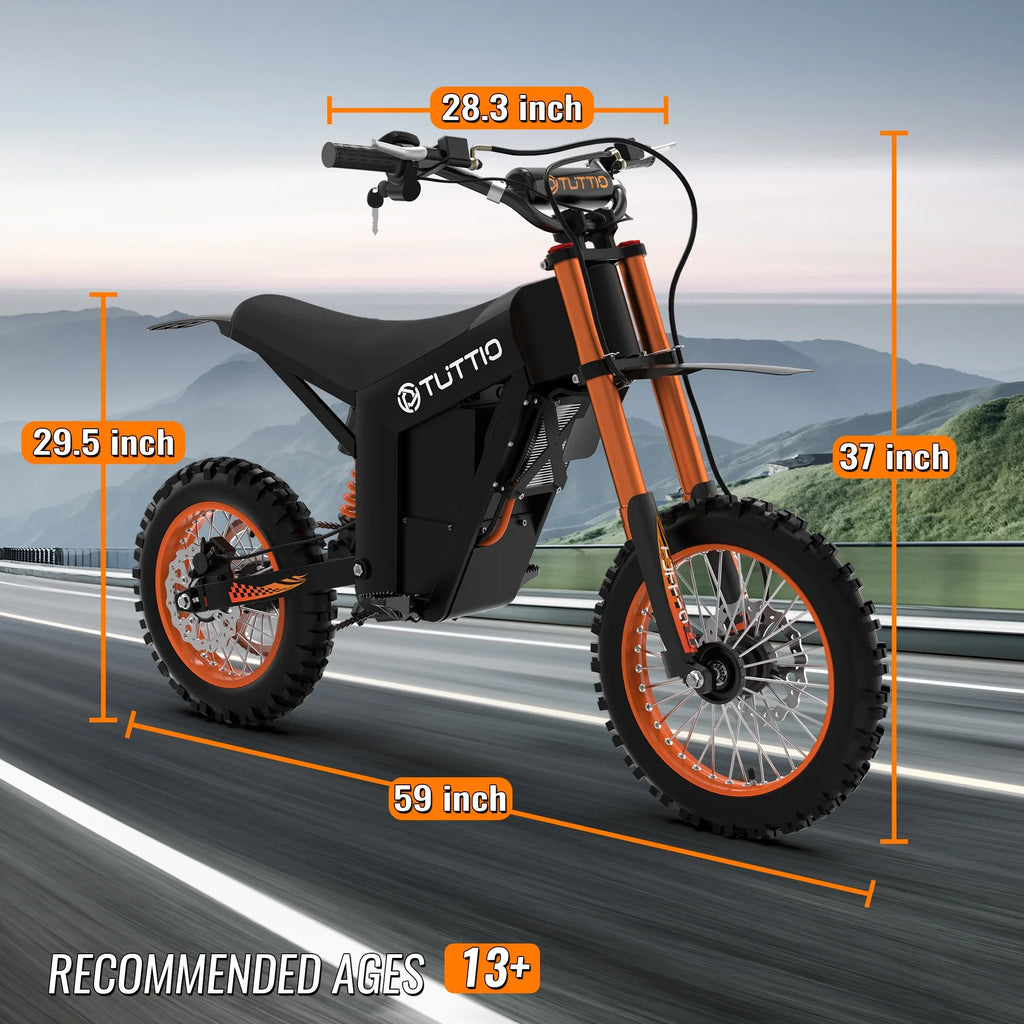 TUTTIO Soleil01 Adult Electric Dirt Bike (with Branded Helmet), 2000W, 48V 21Ah Battery, 37Mph Full Suspension Mountain E-Bike, 200Nm Torque All-Terrain Electric Motorcycle - image 2