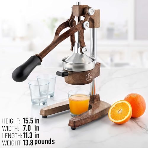 Zulay Kitchen Cast Iron Orange Juice Squeezer Heavy Duty, Easy to Clean, Professional Citrus Juicer Durable Stainless Steel Lemon Squeezer Sturdy Manual Citrus Press & Orange Squeezer (Copper): Home & Kitchen - image 4