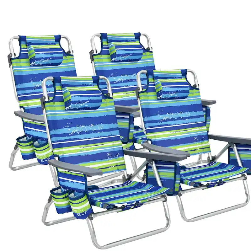 Costway 4-Pack Folding Backpack Beach Chair 5-Position Outdoor - See Details - image 1
