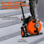 Drain Cleaner Machine 100FT x 1/2Inch, Auto Feed Sewer Snake Auger with 4 Cutter & Air-activated Foot Switch for 1" to 4" Pipes, Orange, Black - image 5