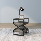 Denhour DH BASIC 17-Inch Metal Industrial End Table with 1 Open Shelf - image 5