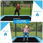 6 FT Kids Trampoline with Swing & Safety Fence, ASTM Approved Toddler Rectangle Trampoline for 3-8 Year Old - image 18