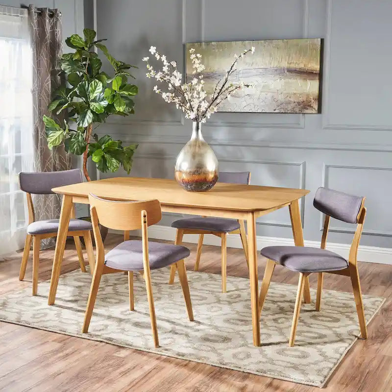 Christopher Knight Home Alma Mid-Century 5-Piece Wooden Rectangular Dining Set - image 12