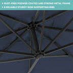 JUSTLET 10ft Heavy Duty Patio Hanging Offset Cantilever Patio Umbrella W/ 4-Piece Base Included Included, Beige - image 37