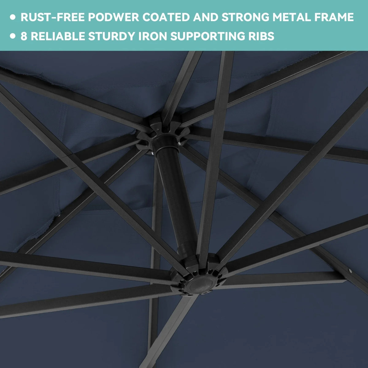 JUSTLET 10ft Heavy Duty Patio Hanging Offset Cantilever Patio Umbrella W/ 4-Piece Base Included Included, Beige - image 37