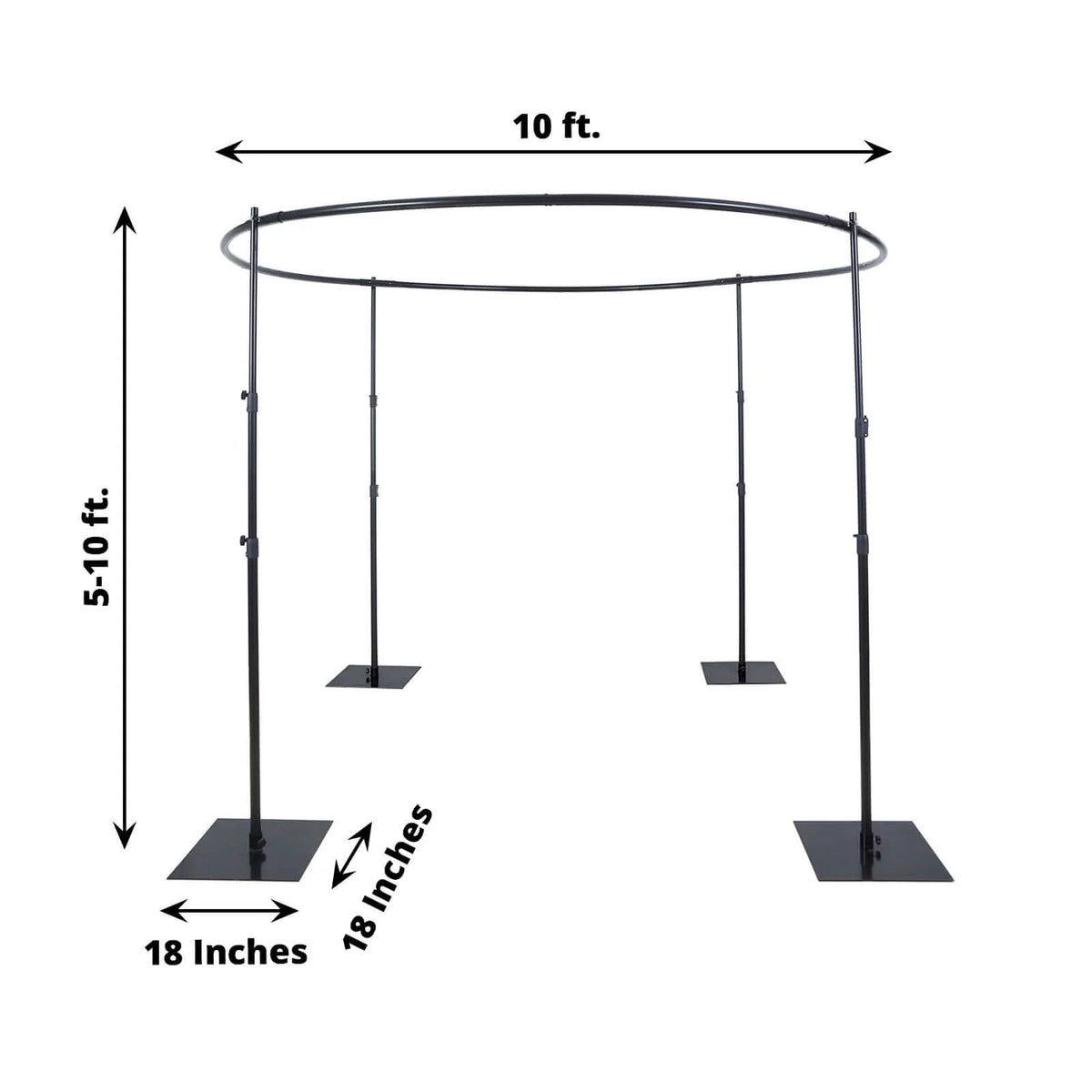 Efavormart 10ft / 4 Post Gold Metal DIY Photography Backdrop Stand, Wedding Arch Canopy Tent - image 14