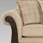 Roundhill Furniture Hernen Carved Wooden Frame Loveseat - image 10