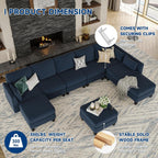 Modular Sectional Sofa, Convertible U Shaped Sofa Couch with High Density Memory Foam, 6 Seat Comfy Modular Sofa Couch for Living Room, Modern U Shaped Sectional Sofa, Dimgrey - image 25