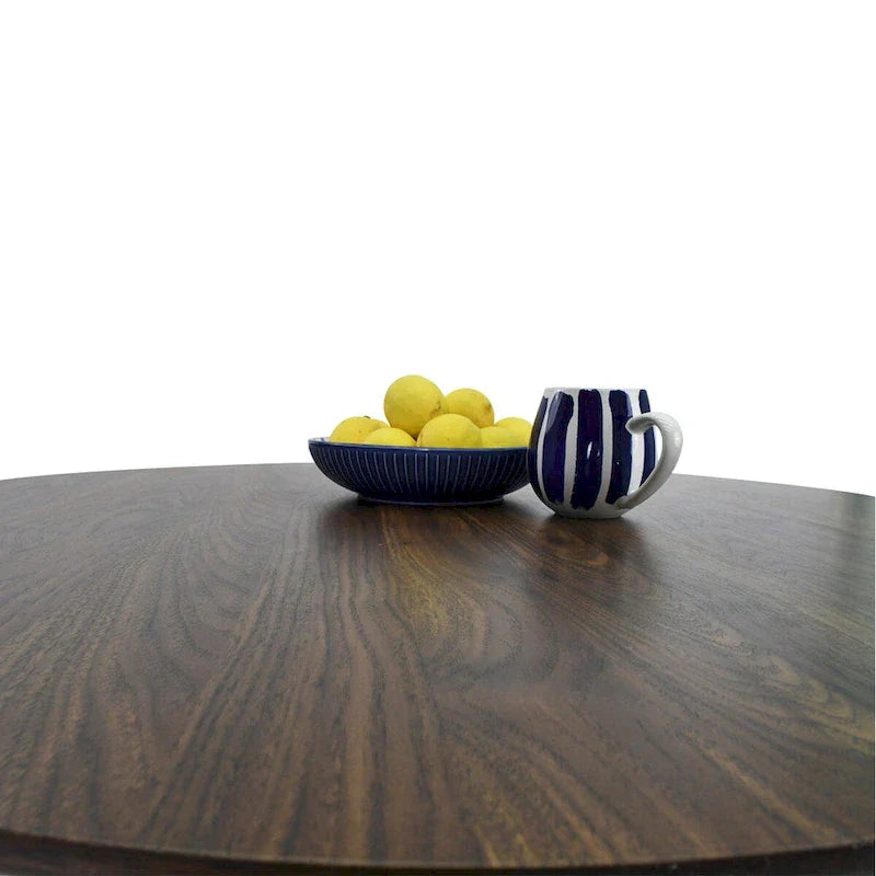 Round Walnut Finish Dining Table - image 6