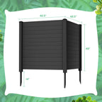 Gymax Outdoor PVC Privacy Panels 2 - Pack Picket Fence W/ 3 Cuspidal Foot Stakes Black - image 4