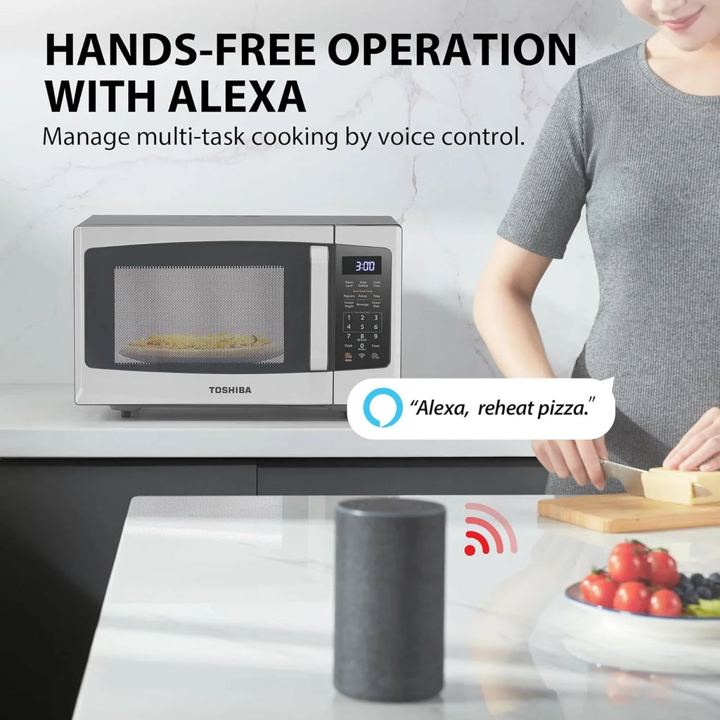 TOSHIBA 4-in-1 ML-EC42P(SS) Countertop Microwave Oven, Smart Sensor, Convection, Air Fryer Combo, Mute Function, Position Memory 13.6" Turntable, 1.5 Cu Ft, 1000W, Silver - image 12