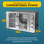 Elite Gourmet 47.5Qt, 18-Slice Convection Oven 4-Control Knobs - image 3