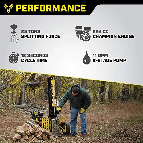 Champion Power Equipment-100251 25-Ton Horizontal/Vertical Full Beam Gas Log Splitter with Auto Return - image 3