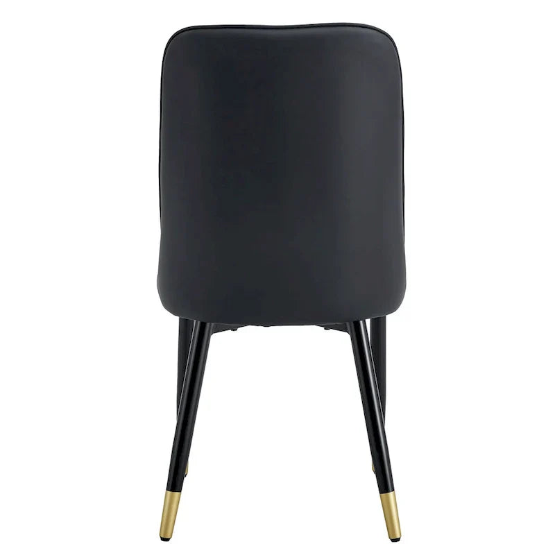Contemporary Set of 4 Faux Leather Dining Chairs with Cushioned Backrests and Metal Legs – Ideal for Dining Rooms, Living Rooms, and Bedrooms - image 26