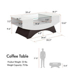 Angelic Contemporary Storage Coffee Table with Glass Insert by Furniture of America - image 9