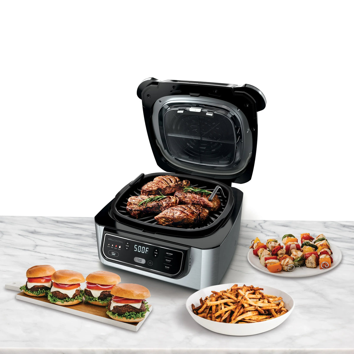 Foodi? 4-in-1 Indoor Grill with 4-Quart Air Fryer, Roast, & Bake, AG300 - image 3