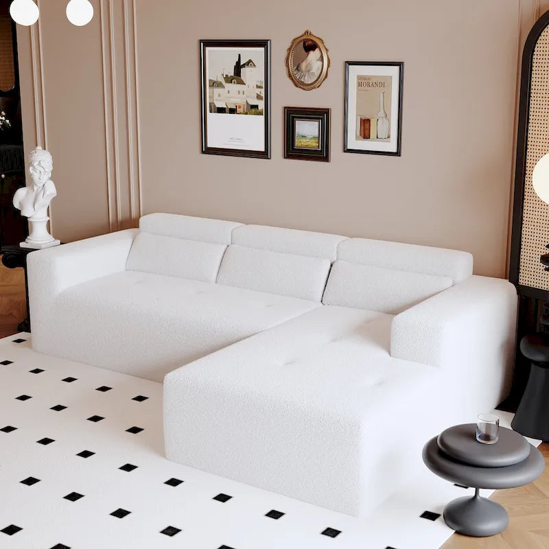 L Shaped Sectional Sofa with Upholstered Cushions and Modular Design - image 6