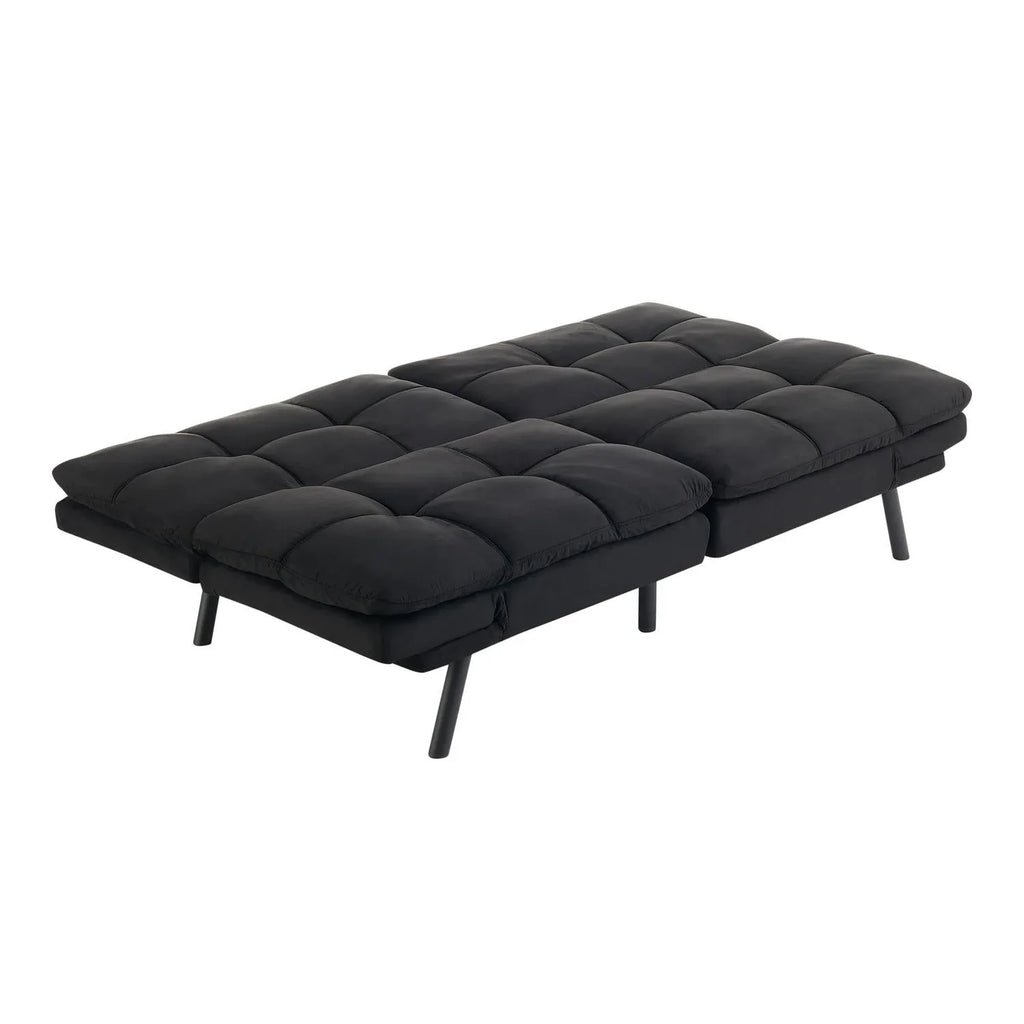 Mainstays Memory Foam Futon, Black Faux Suede Fabric - image 3