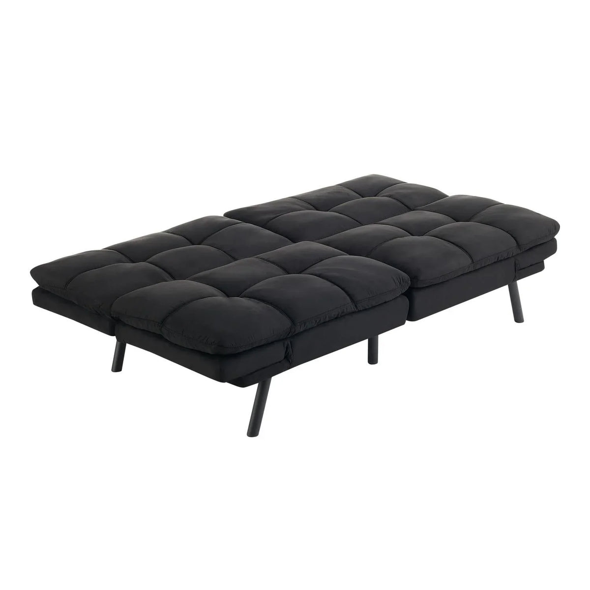 Mainstays Memory Foam Futon, Black Faux Suede Fabric - image 3