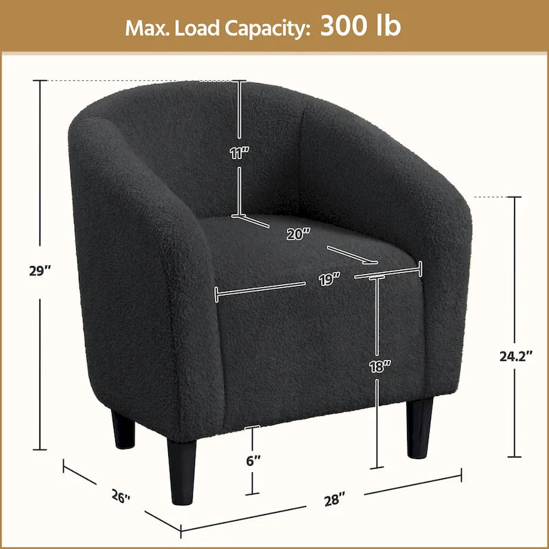 Yaheetech Club Chair Accent Barrel Chair Upholstered Arm Chair - image 20