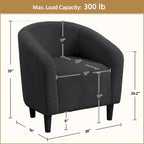 Yaheetech Club Chair Accent Barrel Chair Upholstered Arm Chair - image 20