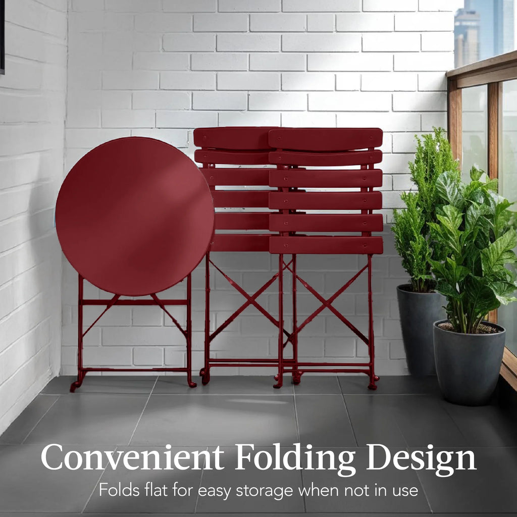 Best Choice Products 3-Piece Small Bistro Set, Folding Patio Furniture Set of 2 Chairs and Table - Black - image 144