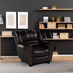 CANMOV Leather Recliner Chair, Classic and Traditional Manual Recliner Chair with Comfortable Arms and Back Single Sofa for Living Room, Nut Brown - image 28