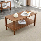 39-Inch Coffee Table with Two-Tier Design and Rubberwood Legs - image 19