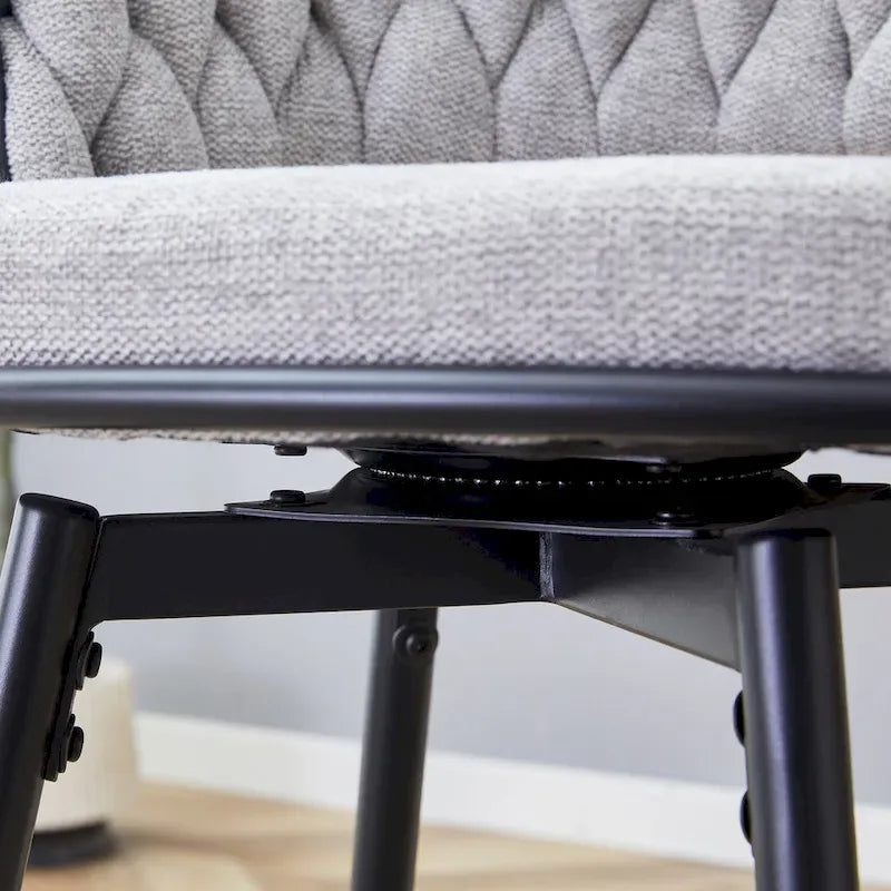 Pair of Swivel Bar Stools with Comfortable Linen Cushions - Counter Height Seating for Kitchen Islands, Dining Areas, or Pubs - image 7