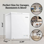 Igloo 5.0 Cu. Ft. Chest Freezer With Removable Basket, Free-Standing Door Temperature Ranges From-10?- to 10?- F, Front Defrost Water Drain, Perfect for Homes, Garages, Basements, RVs, White - image 2