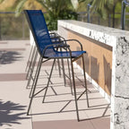 Set of 4 Outdoor Barstools with Flexible Comfort Material - Patio Seating - image 31