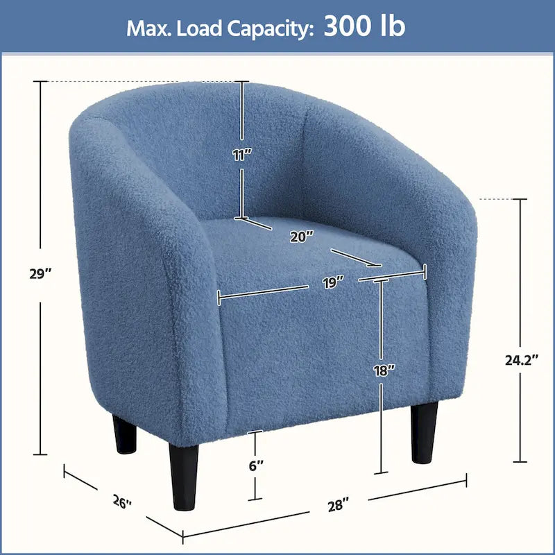 Yaheetech Club Chair Accent Barrel Chair Upholstered Arm Chair - image 27