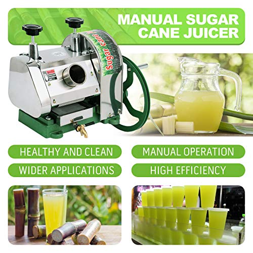 TRY YEAN Manual Sugarcane Juice Machine, Professional Stainless Steel Sugar Cane Juicer, 110LBS Output per Hour with 2 Inch Large Inlet Extractor, Handwheel Sugar Canes Squeezer for Commercial Home: Home & Kitchen - image 5