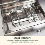 Cuisinart Chef's Style Tabletop Portable Propane Grill, 20,000 BTU Stainless Steel 2-Burner - image 4