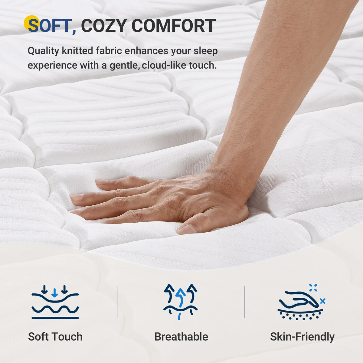 Avenco Essential 12'' Medium-Firm Hybrid Mattress, Queen Size - image 2
