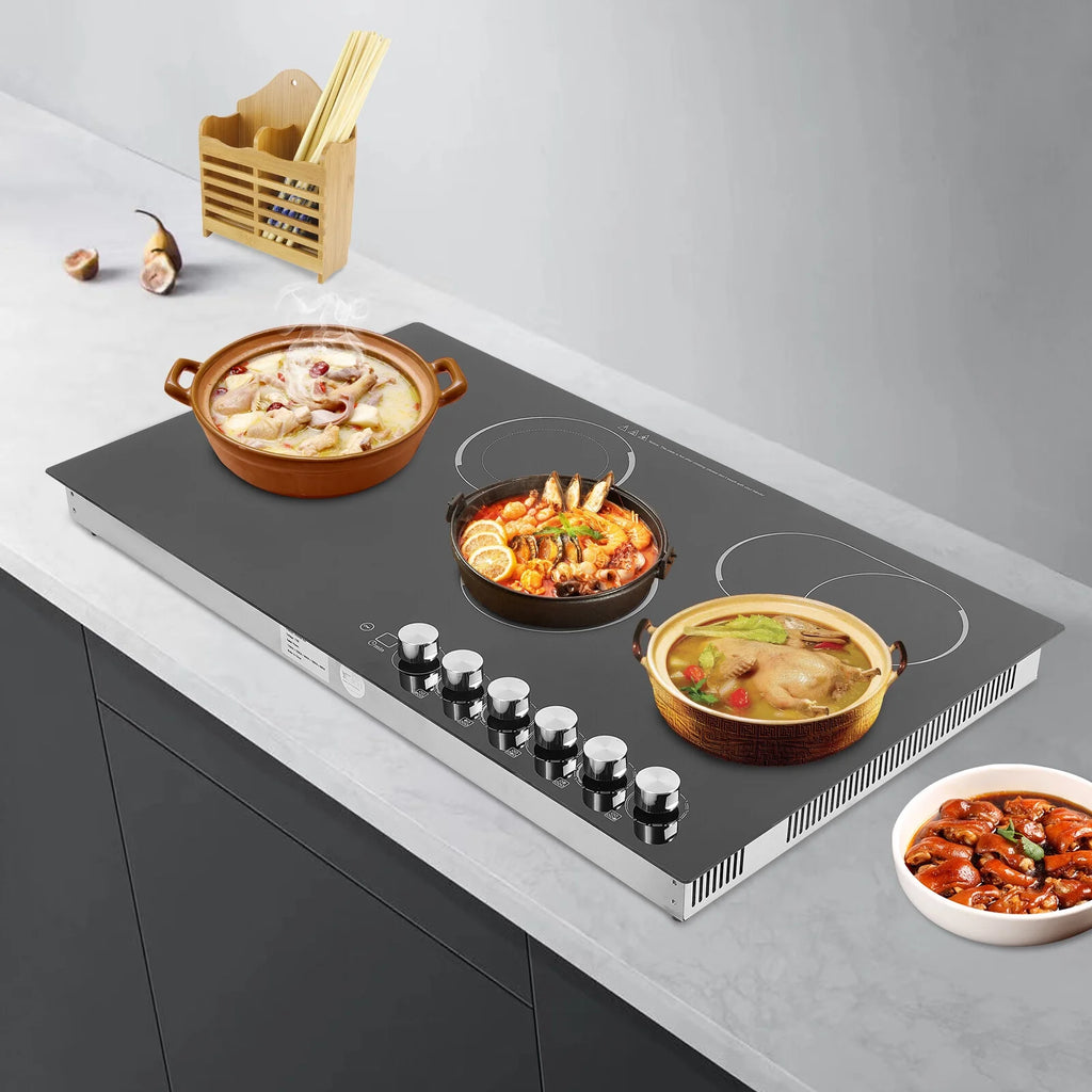 110V Modern Black Electric Cooktop Electric Stovetop 5 Burners Electric Cooktop for Homes, Restaurants - image 8