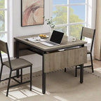 Contemporary Industrial 63.2" Extendable Dining Table with Drop Leaf, Accommodates 6 - image 7