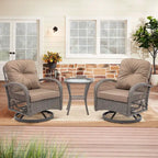 3 Pieces Outdoor Swivel Rocker Patio Chairs, 360 Degree Rocking Patio Conversation Set - image 1
