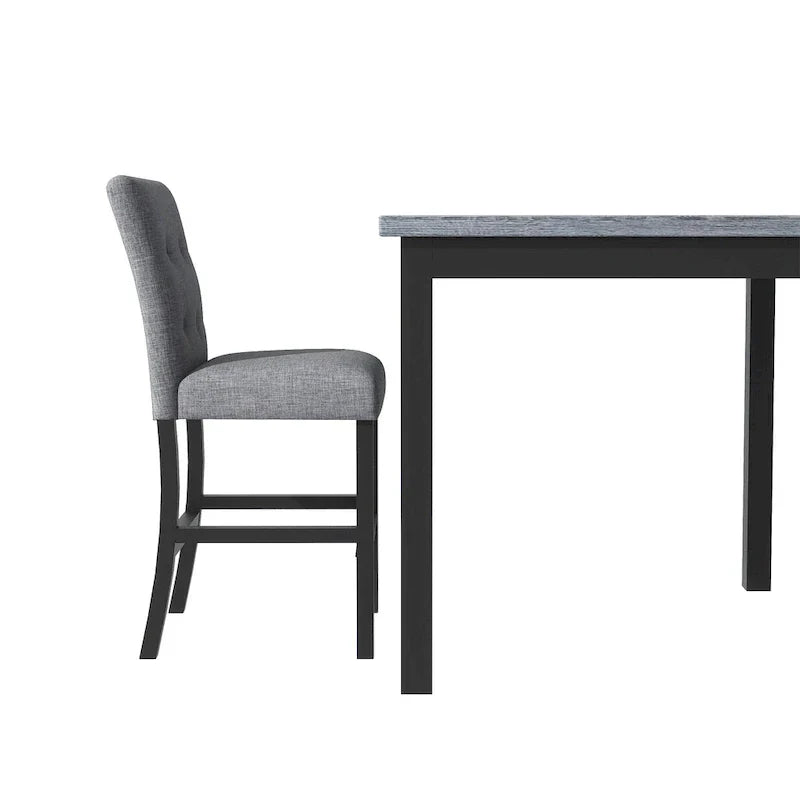 5 Piece Counter Height Dining Set, Wood Dining Table Set with Rectangle Table and 4 Upholstered High Back Chairs - image 13