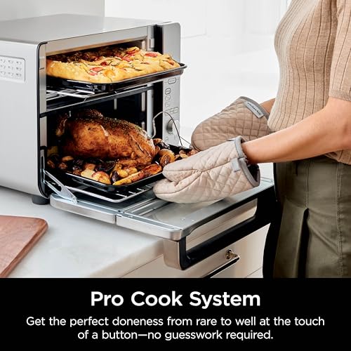 Ninja Countertop Oven Double Stack XL & Air Fryer with Pro Cook System, 12 in 1, Flexdoor, FlavorSeal, SMART FINISH with DualZone Technology, Air Fryer, Bake, Broil, Reheat, Stainless Steel, DCT651 - image 4