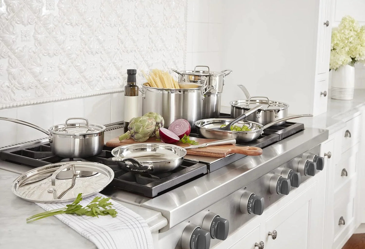 MultiClad Pro Stainless-Steel Cookware 13-Piece Cookware Set, Silver - image 9