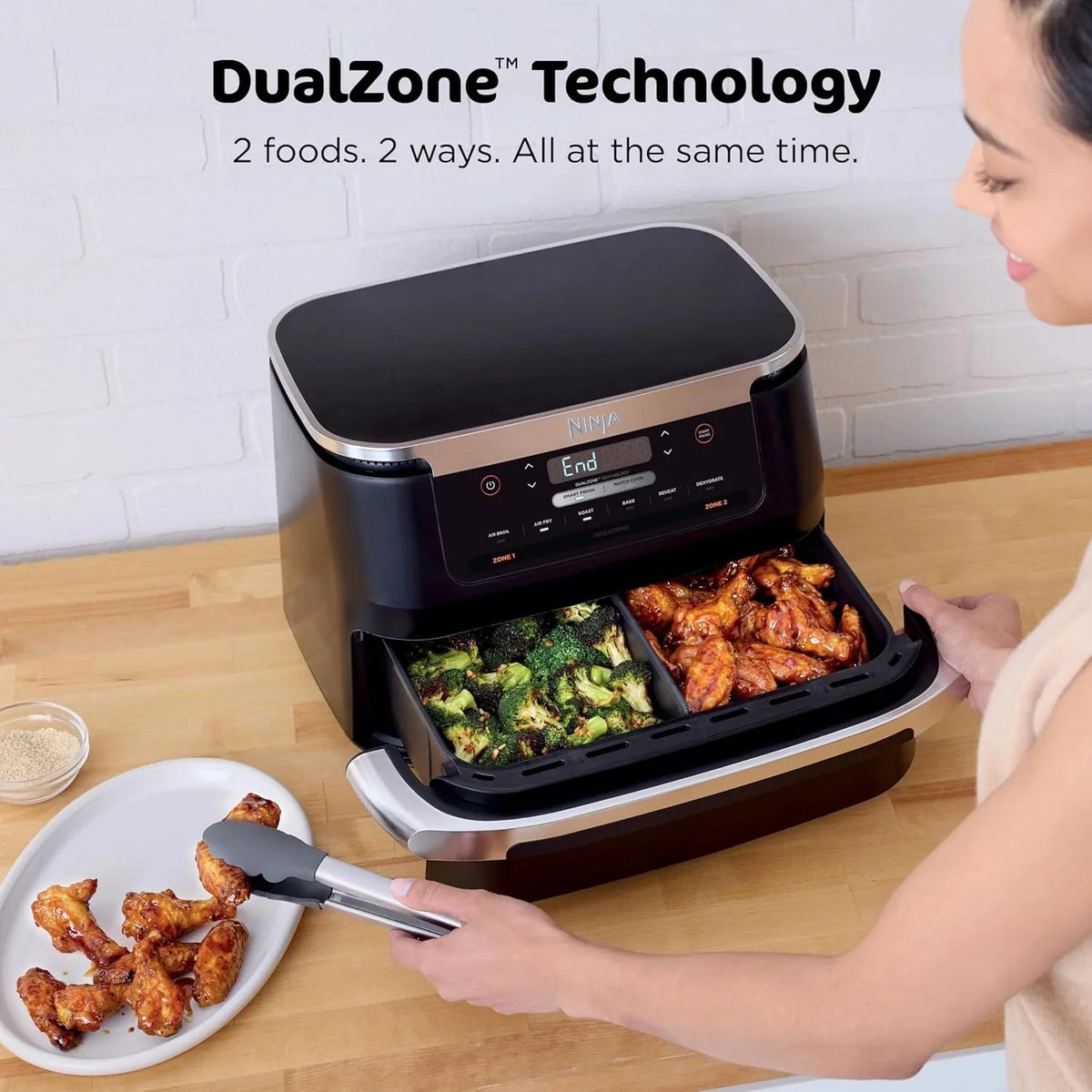 Ninja Foodi 10QT 6-in-1 DualZone Smart XL Air Fryer, 2 Independent 5QT Baskets, Smart Cook Thermometer, Match Cook, Smart Finish, Air Fry, Roast, Bake, Dehydrate, Reheat, Grey, DZ550 - image 34