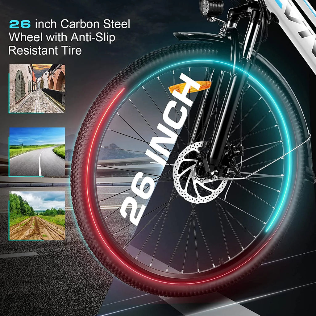Vivi Electric Bike 26" City Commuter Electric Bike 48V 500W Step - Through Electric Bike 19.8MPH Electric Cruiser - image 29
