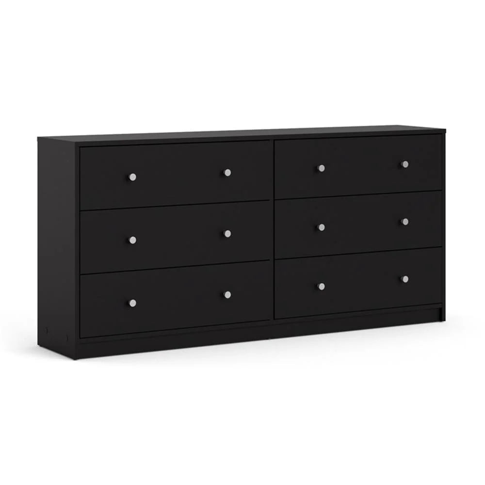 Pemberly Row 3PC Engineered Wood Dresser and Nightstands Bedroom Set in Black - image 4