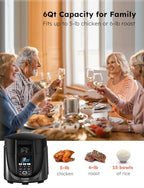 Nuwave Duet Air Fryer and Electric Pressure Cooker Combo with 2 Switchable Lids, 300 FoolProof One Touch Presets, Crisp&Tender Tech, 6QT Heavy duty Stainless Steel Pot, 15 Safety Features : Home & Kitchen - image 6