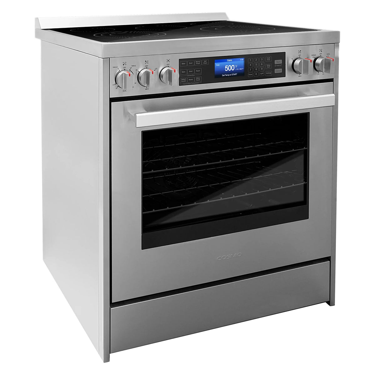 Cosmo 4 Piece Kitchen Appliance Package with 30" Freestanding Electric Range 30" Under Cabinet Range Hood 24" Built-in Integrated Dishwasher & French Door Refrigerator Kitchen Appliance Bundles - image 5